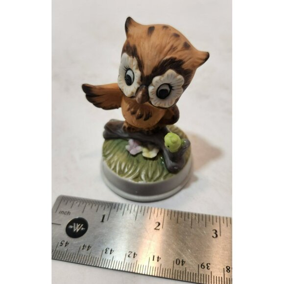 Vintage Napcoware Ceramic Brown Owl 3" Tall Figurine - Picture 10 of 10